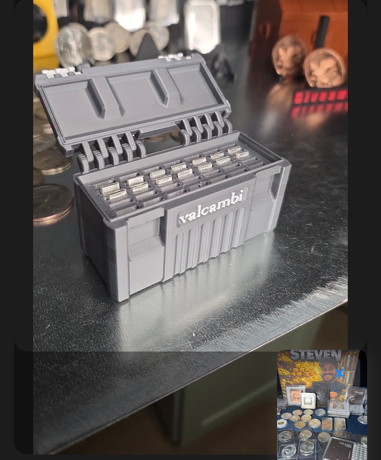 Valcambi Tool Box — Holds 35 1g Bars in Soft Rubber